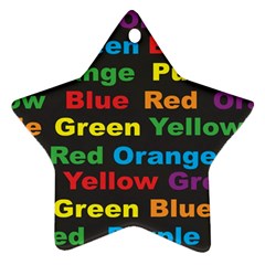 Red-yellow-blue-green-purple Ornament (star) by Wav3s