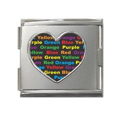 Red-yellow-blue-green-purple Mega Link Heart Italian Charm (18mm) by Wav3s