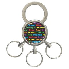 Red-yellow-blue-green-purple 3-ring Key Chain by Wav3s