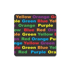 Red-yellow-blue-green-purple Square Magnet by Wav3s