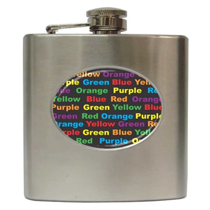 Red-yellow-blue-green-purple Hip Flask (6 oz)