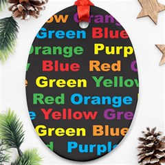 Red-yellow-blue-green-purple Oval Ornament (two Sides) by Wav3s