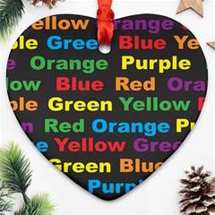 Red-yellow-blue-green-purple Heart Ornament (two Sides) by Wav3s