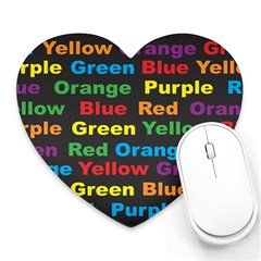 Red-yellow-blue-green-purple Heart Mousepad by Wav3s