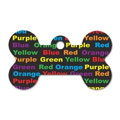 Red-yellow-blue-green-purple Dog Tag Bone (one Side) by Wav3s