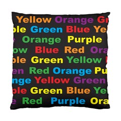 Red-yellow-blue-green-purple Standard Cushion Case (one Side) by Wav3s