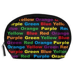 Red-yellow-blue-green-purple Accessory Pouch (large) by Wav3s