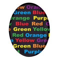 Red-yellow-blue-green-purple Oval Glass Fridge Magnet (4 Pack) by Wav3s