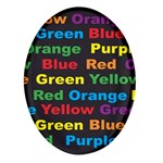 Red-yellow-blue-green-purple Oval Glass Fridge Magnet (4 pack) Front