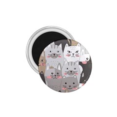 Cute Cats Seamless Pattern 1 75  Magnets by Wav3s