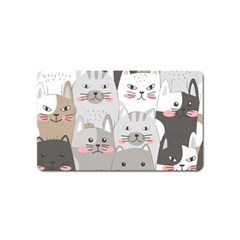 Cute Cats Seamless Pattern Magnet (name Card) by Wav3s