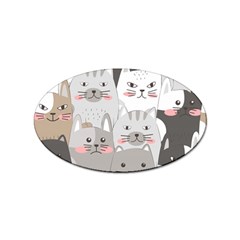 Cute Cats Seamless Pattern Sticker Oval (100 Pack) by Wav3s