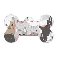 Cute Cats Seamless Pattern Dog Tag Bone (one Side) by Wav3s