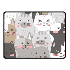 Cute Cats Seamless Pattern Fleece Blanket (small) by Wav3s