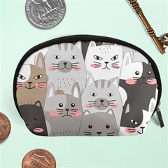 Cute Cats Seamless Pattern Accessory Pouch (large) by Wav3s