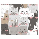 Cute Cats Seamless Pattern Two Sides Premium Plush Fleece Blanket (Small) 50 x40  Blanket Front