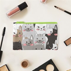 Cute Cats Seamless Pattern Cosmetic Bag (xs) by Wav3s