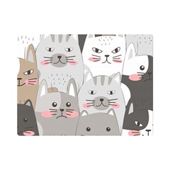 Cute Cats Seamless Pattern Premium Plush Fleece Blanket (mini) by Wav3s