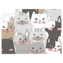 Cute Cats Seamless Pattern Two Sides Premium Plush Fleece Blanket (extra Small) by Wav3s