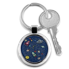 Cat-cosmos-cosmonaut-rocket Key Chain (round) by Wav3s