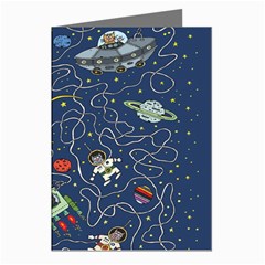 Cat-cosmos-cosmonaut-rocket Greeting Cards (pkg Of 8) by Wav3s