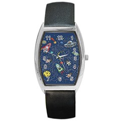 Cat-cosmos-cosmonaut-rocket Barrel Style Metal Watch by Wav3s