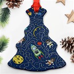 Cat-cosmos-cosmonaut-rocket Christmas Tree Ornament (Two Sides) Front