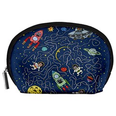 Cat-cosmos-cosmonaut-rocket Accessory Pouch (large) by Wav3s