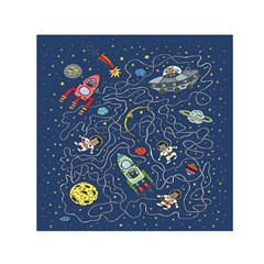 Cat-cosmos-cosmonaut-rocket Square Satin Scarf (30  X 30 ) by Wav3s