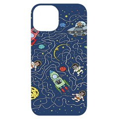 Cat-cosmos-cosmonaut-rocket Iphone 14 Black Uv Print Case