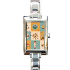 Nautical-elements-collection Rectangle Italian Charm Watch by Wav3s