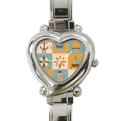 Nautical-elements-collection Heart Italian Charm Watch by Wav3s