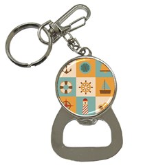 Nautical-elements-collection Bottle Opener Key Chain by Wav3s