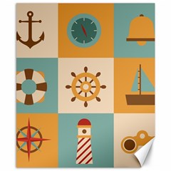 Nautical-elements-collection Canvas 8  X 10  by Wav3s