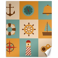 Nautical-elements-collection Canvas 16  X 20  by Wav3s