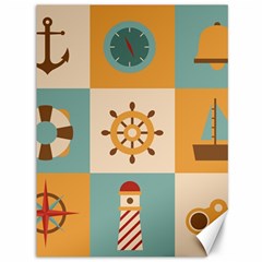 Nautical-elements-collection Canvas 36  X 48  by Wav3s