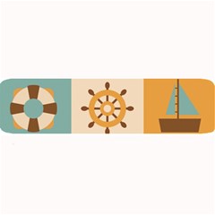 Nautical-elements-collection Large Bar Mat by Wav3s