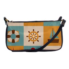 Nautical-elements-collection Shoulder Clutch Bag by Wav3s