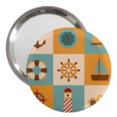 Nautical-elements-collection 3  Handbag Mirrors by Wav3s