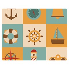 Nautical-elements-collection Premium Plush Fleece Blanket (medium) by Wav3s