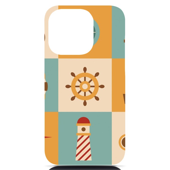 Nautical-elements-collection iPhone 14 Pro Black UV Print Case