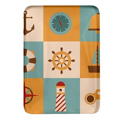 Nautical-elements-collection Rectangular Glass Fridge Magnet (4 Pack) by Wav3s