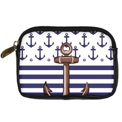 Anchor-background-design Digital Camera Leather Case by Wav3s