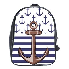 Anchor-background-design School Bag (xl) by Wav3s