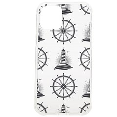 Marine-nautical-seamless-pattern-with-vintage-lighthouse-wheel Iphone 12 Pro Max Tpu Uv Print Case