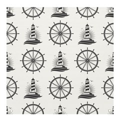 Marine-nautical-seamless-pattern-with-vintage-lighthouse-wheel Banner And Sign 4  X 4  by Wav3s