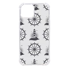 Marine-nautical-seamless-pattern-with-vintage-lighthouse-wheel Iphone 14 Tpu Uv Print Case