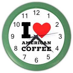 I Love American Coffee Color Wall Clock by ilovewhateva