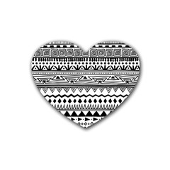 Boho-style-pattern Rubber Heart Coaster (4 Pack)