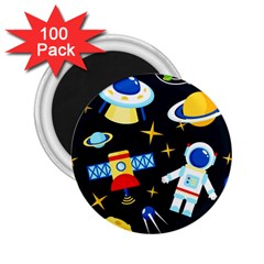 Space Seamless Pattern 2 25  Magnets (100 Pack) 